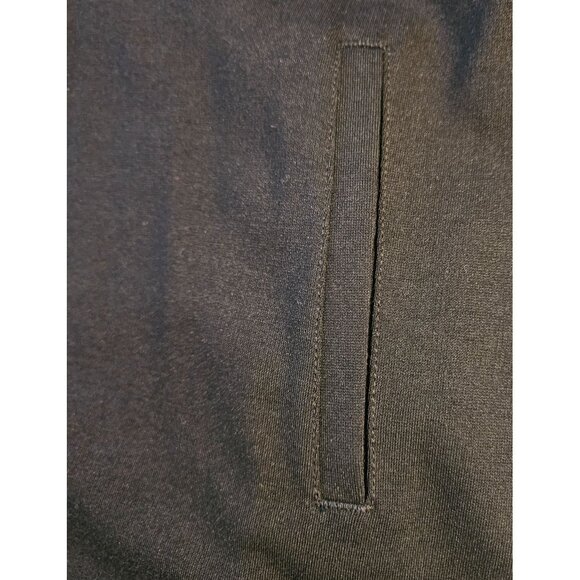 CAbi Women Black Faux Leather-Trim Waterfall Jacket M Whimsygoth Glam Minimalist - Picture 7 of 14